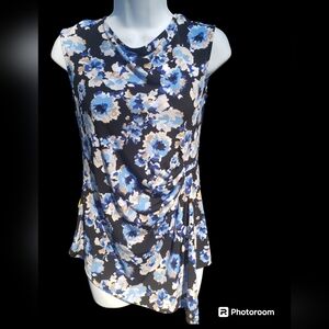 White House Black Market Sleeveless Floral Shell Top SZ XS